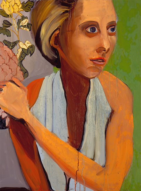 CHANTAL JOFFE Dame à la robe grecque Huile sur panneau 